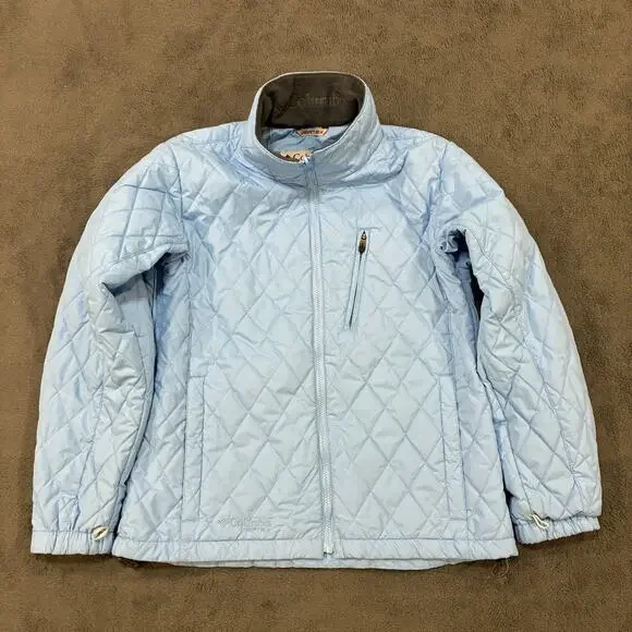 Columbia Vertex Core Interchange Light Blue Full Zip Puffer Jacket Womens  Size M
